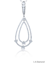 14K White Gold Diamond Round Cut Teardrop Pendant (2 ct)